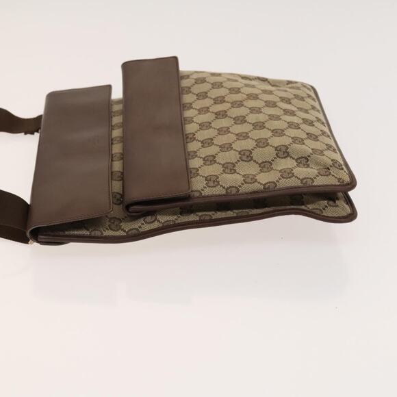 GUCCI GG Canvas Shoulder Bag Brown Silver 019 019 - Picture 5 of 16